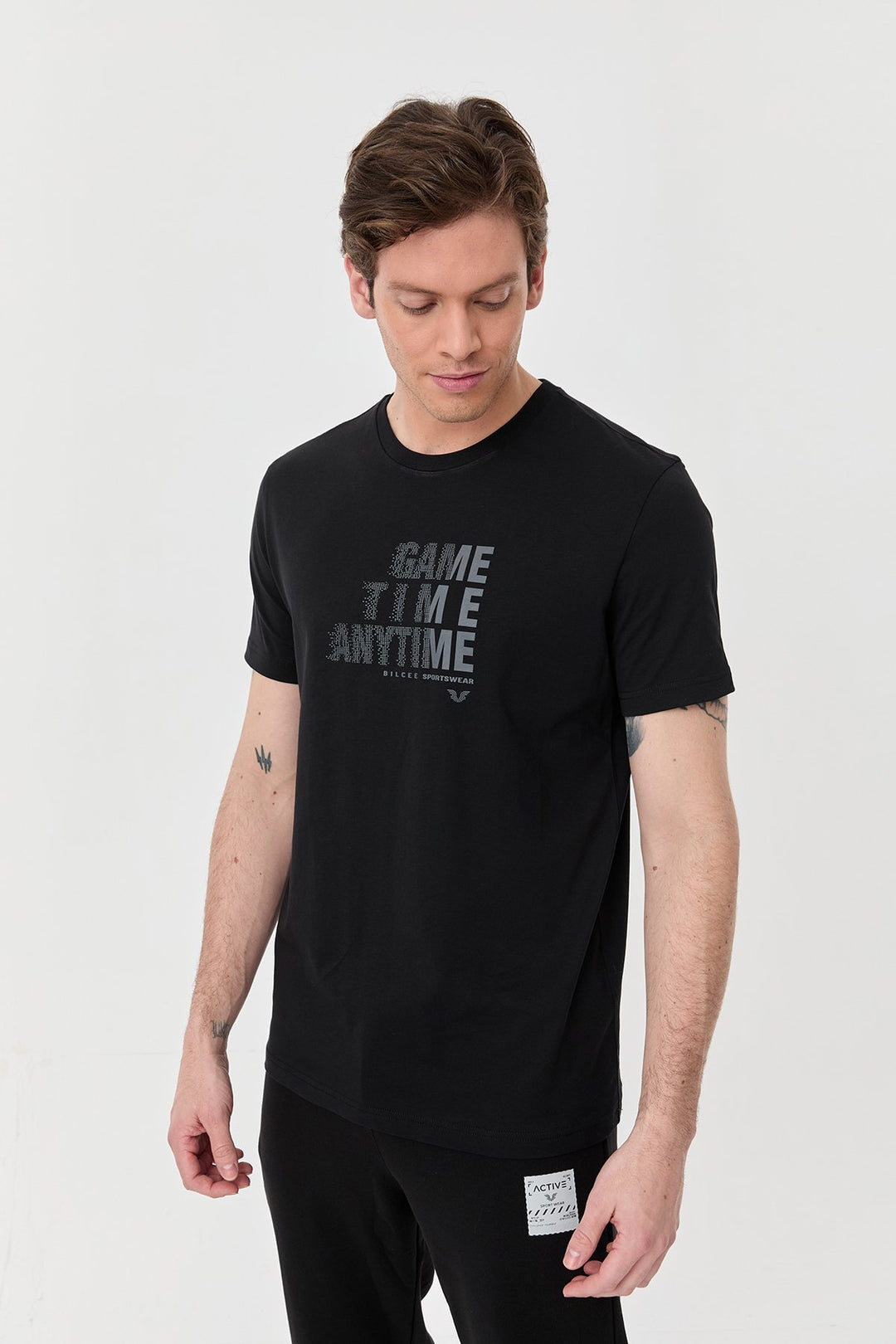 Herren Bedrucktes Baumwoll-T-Shirt