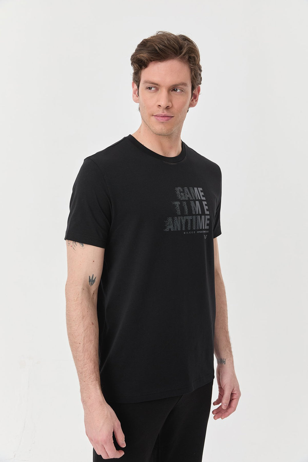 Herren Bedrucktes Baumwoll-T-Shirt