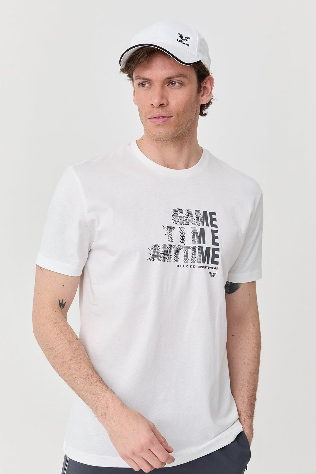 Herren Bedrucktes Baumwoll-T-Shirt