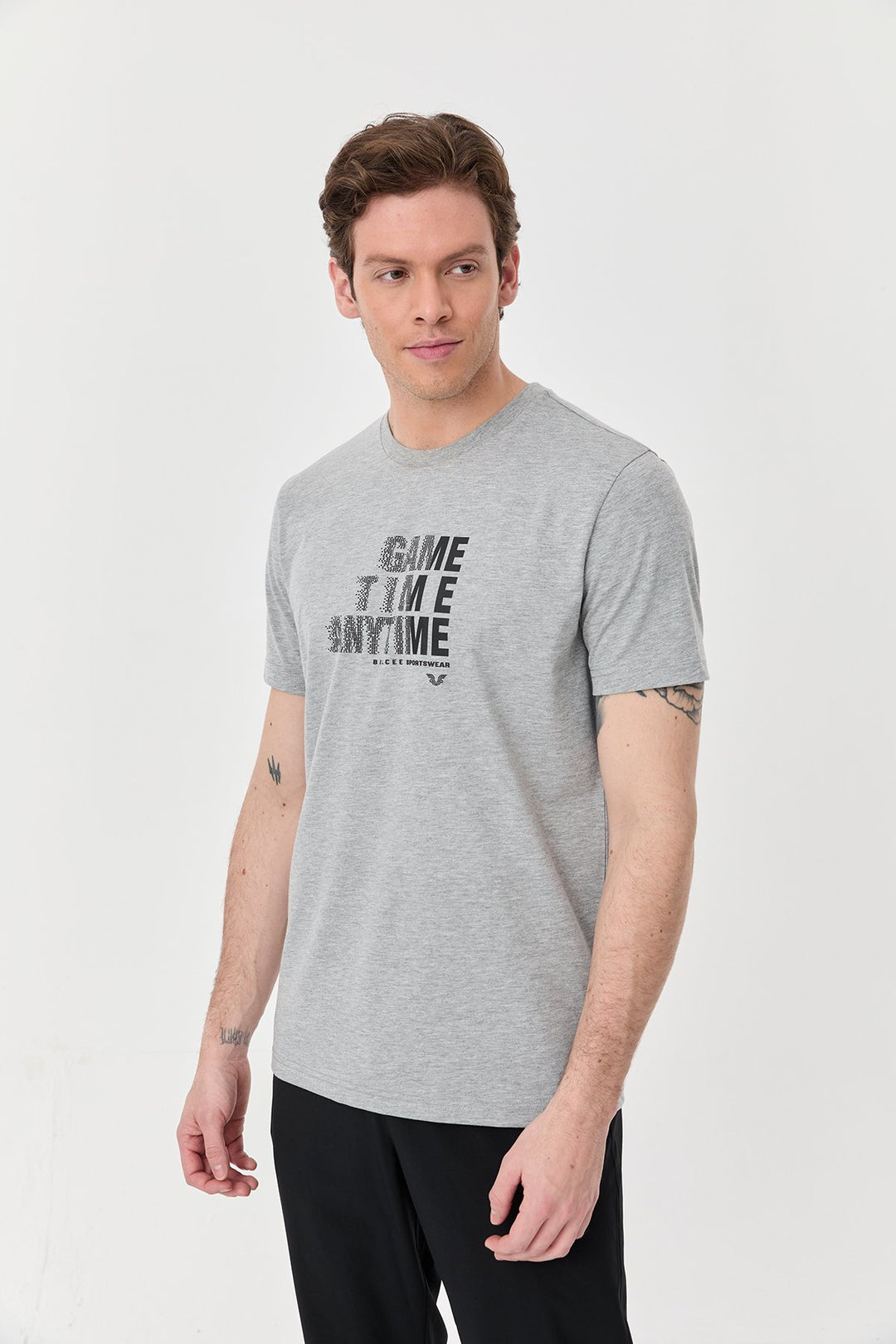 Herren Bedrucktes Baumwoll-T-Shirt