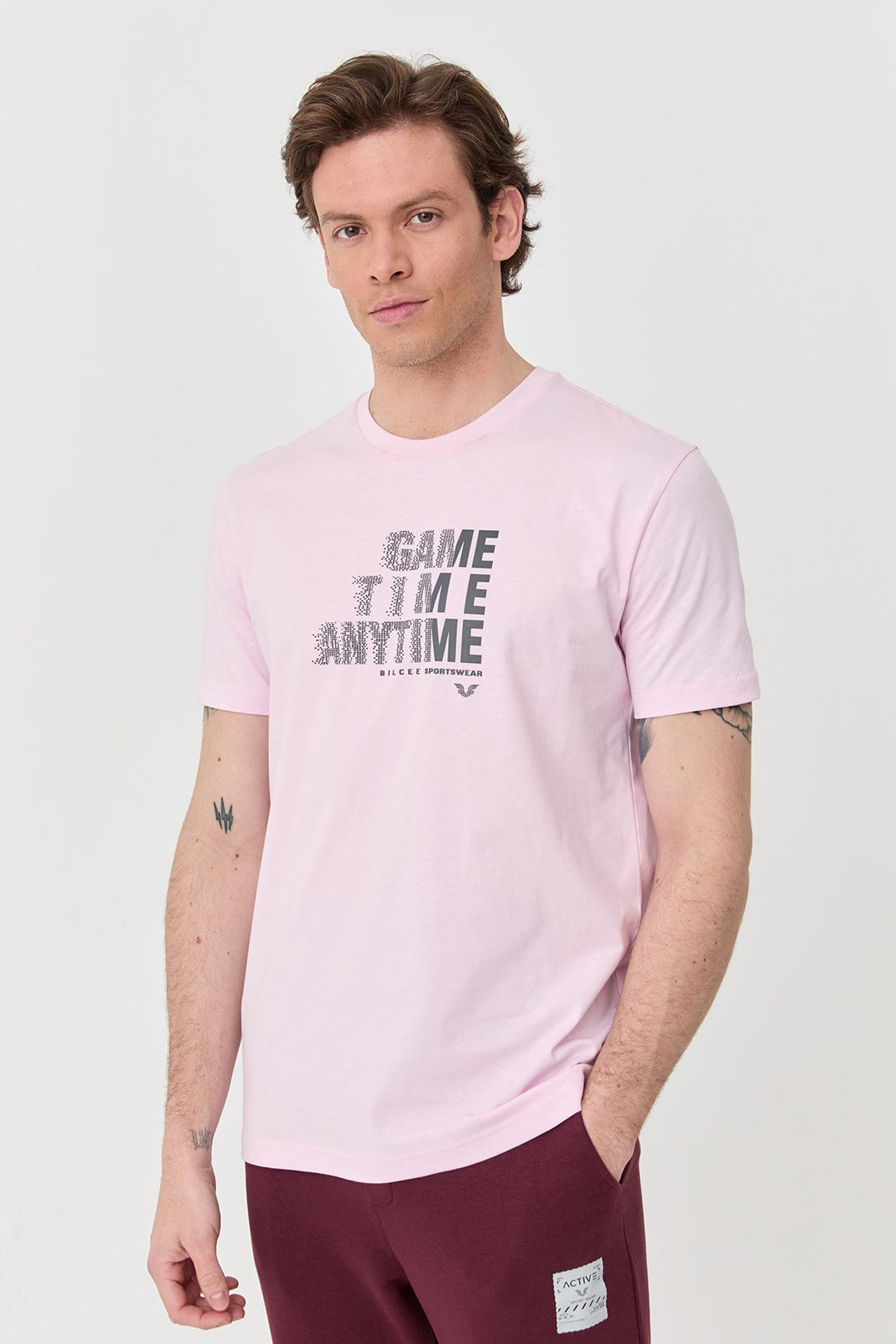 Herren Bedrucktes Baumwoll-T-Shirt