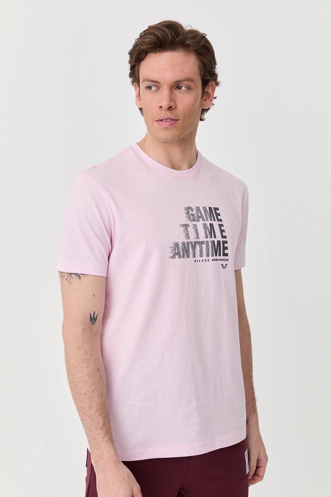 Herren Bedrucktes Baumwoll-T-Shirt