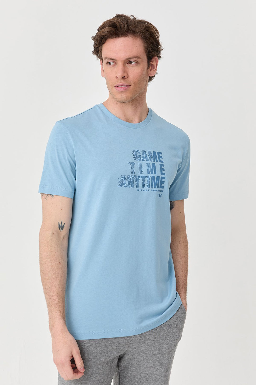 Herren Bedrucktes Baumwoll-T-Shirt