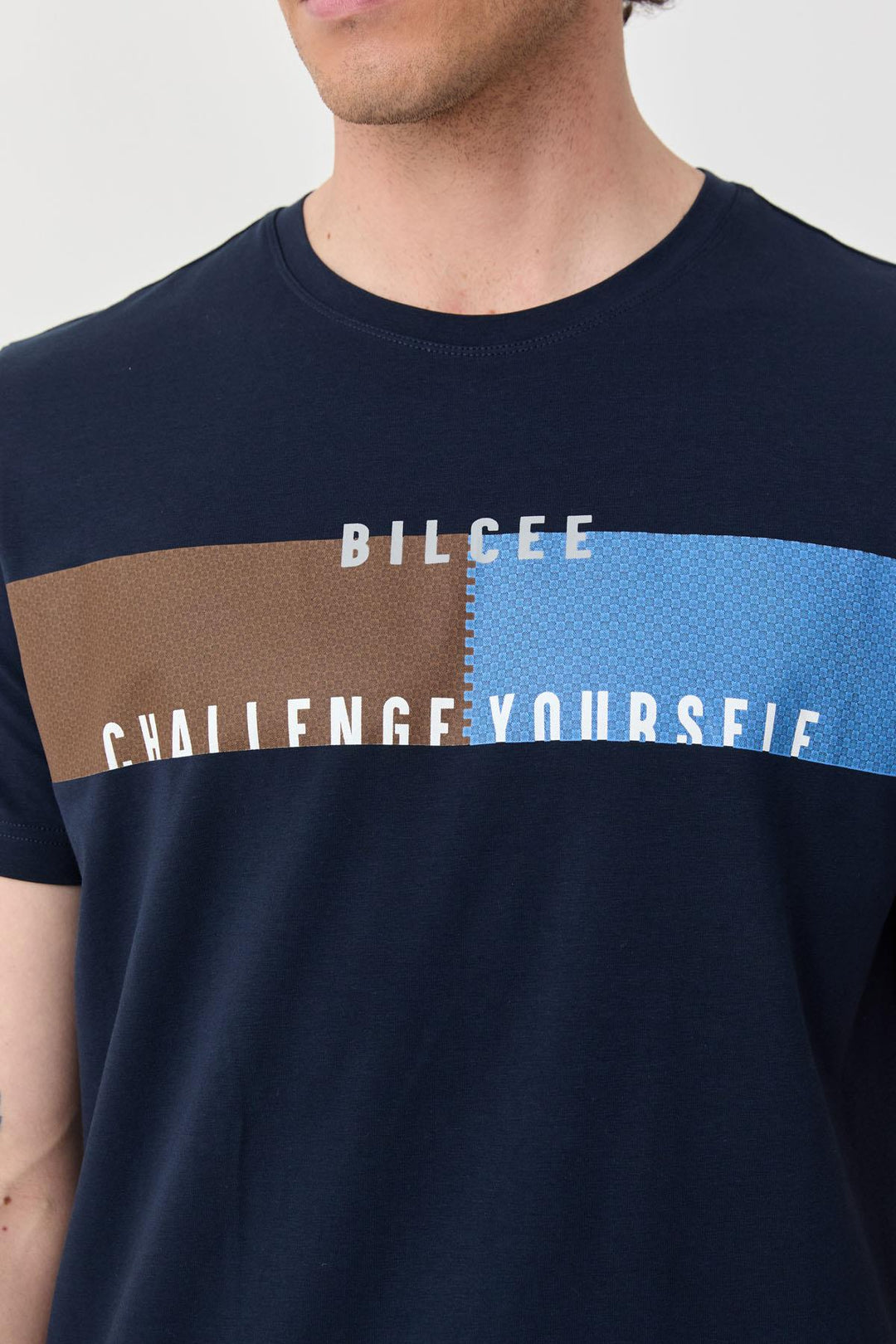 Herren bedrucktes Baumwoll Lycra T-Shirt