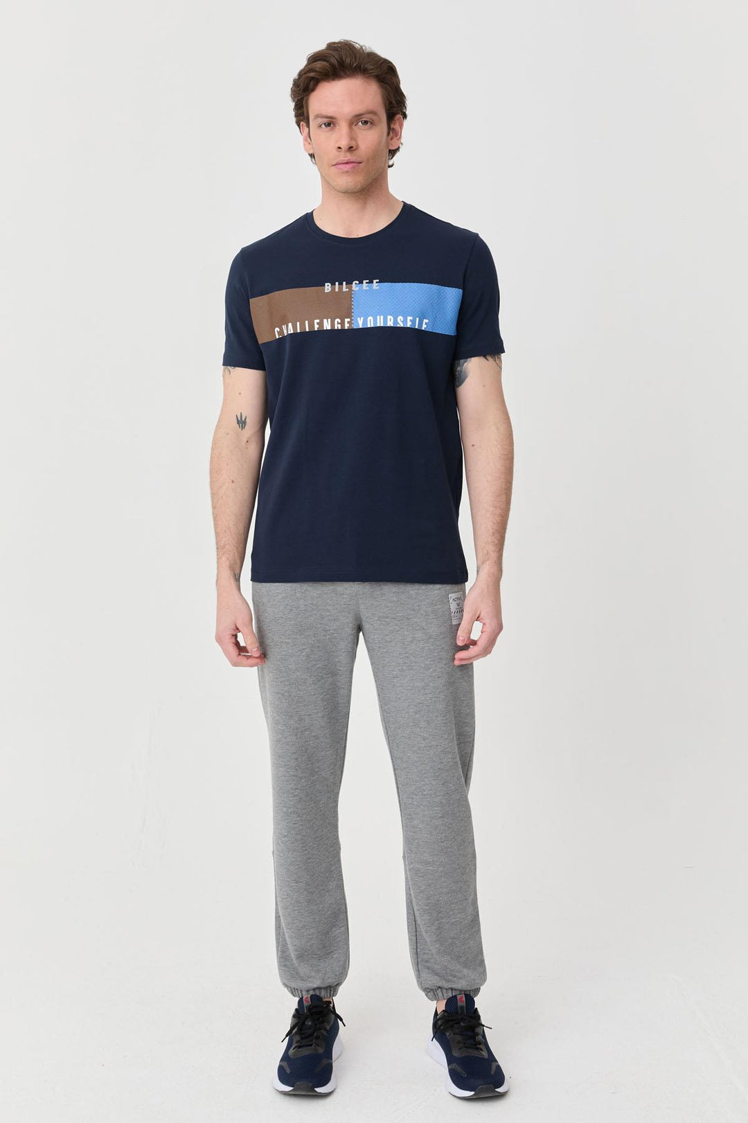 Herren bedrucktes Baumwoll Lycra T-Shirt