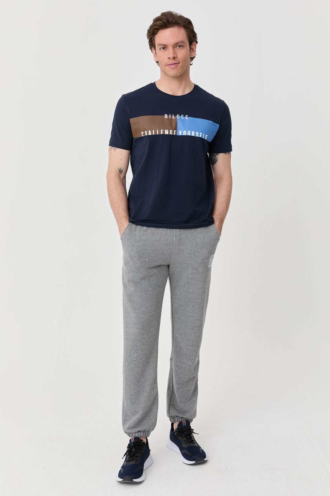 Herren bedrucktes Baumwoll Lycra T-Shirt