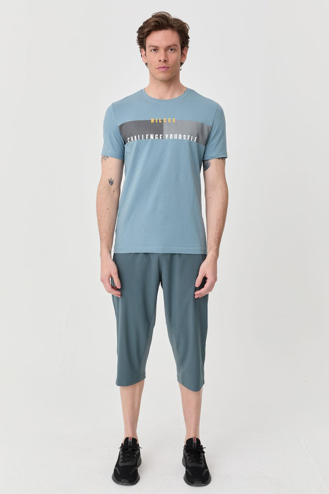 Herren bedrucktes Baumwoll Lycra T-Shirt