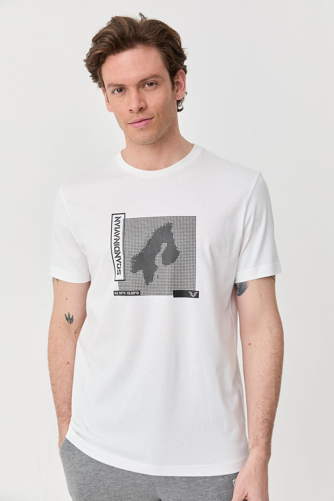 Herren Bedrucktes Baumwoll-T-Shirt