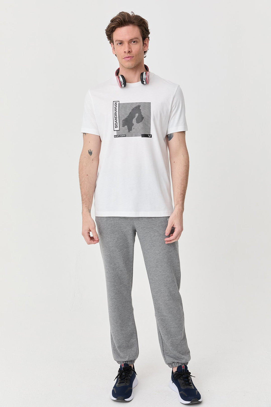 Herren Bedrucktes Baumwoll-T-Shirt