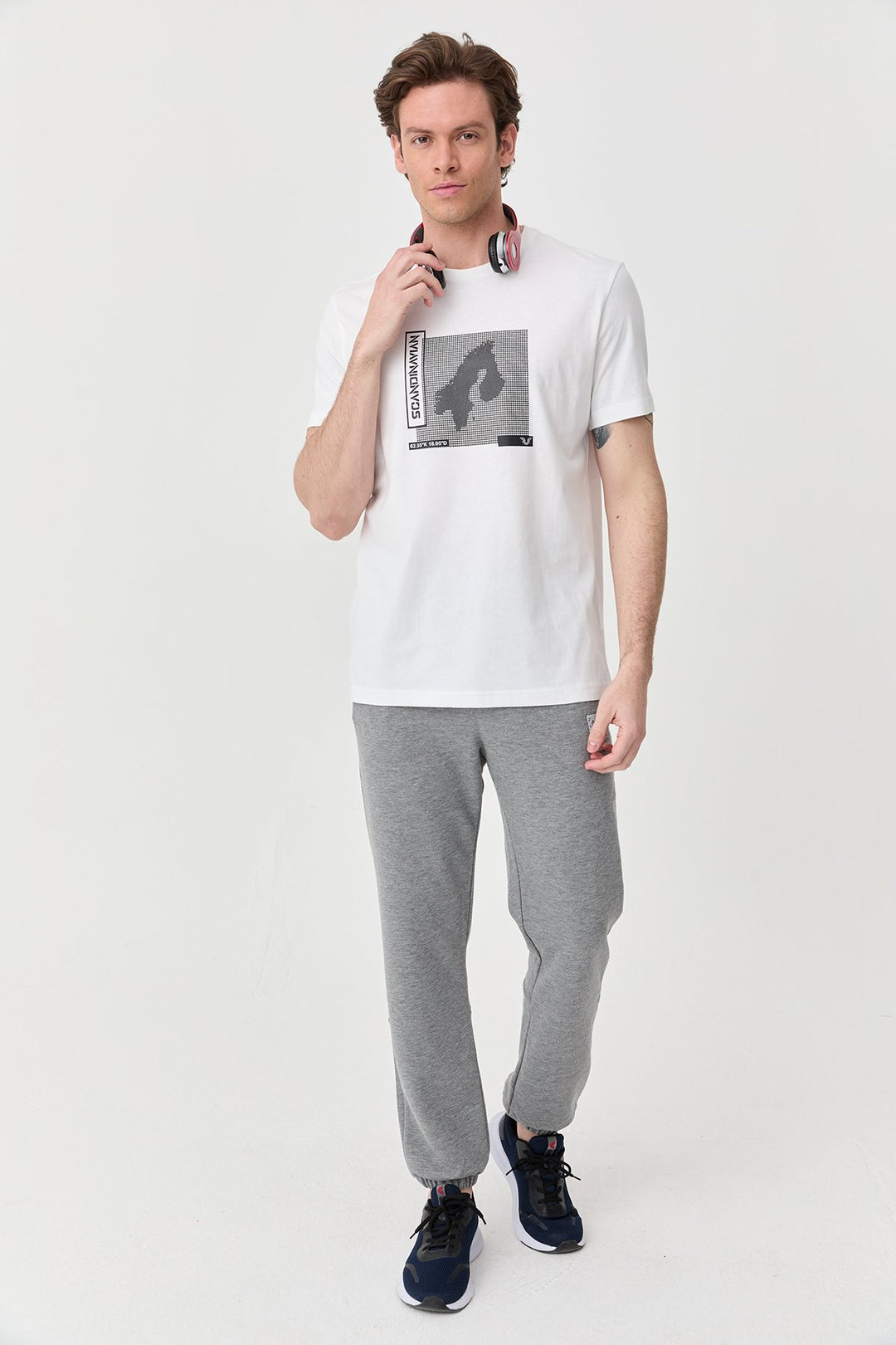 Herren Bedrucktes Baumwoll-T-Shirt