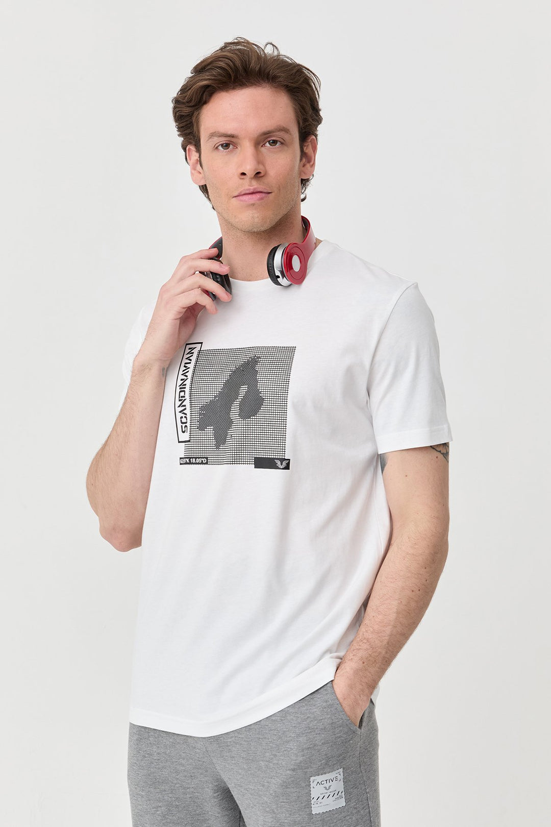 Herren Bedrucktes Baumwoll-T-Shirt