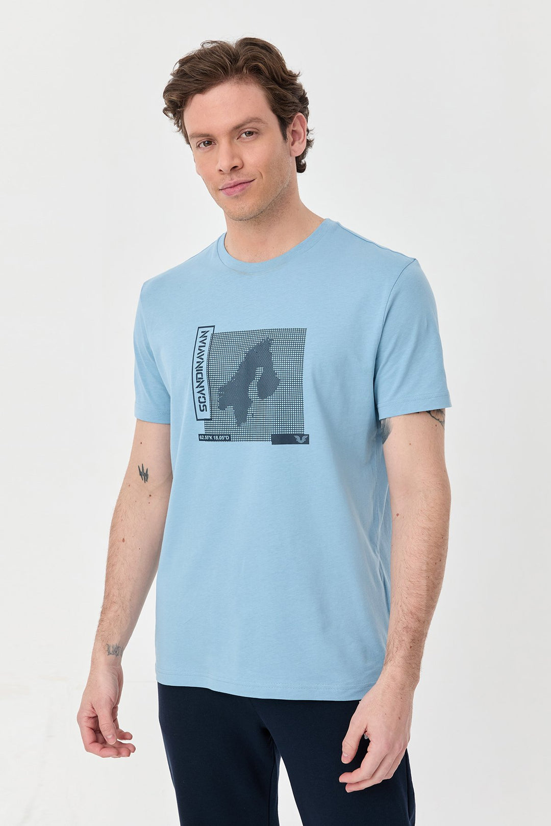 Herren Bedrucktes Baumwoll-T-Shirt