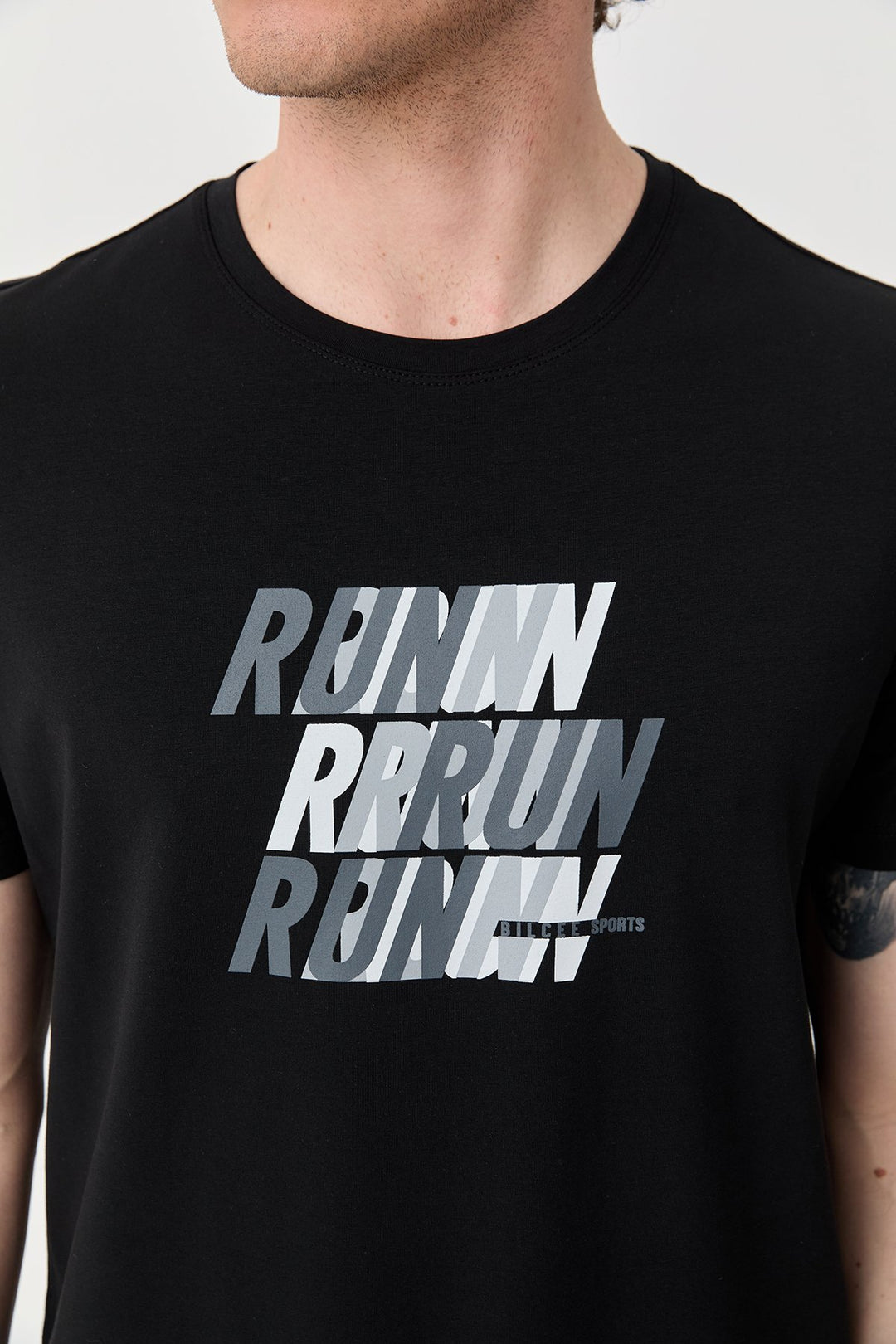 Herren bedrucktes Baumwoll Lycra  T-Shirt