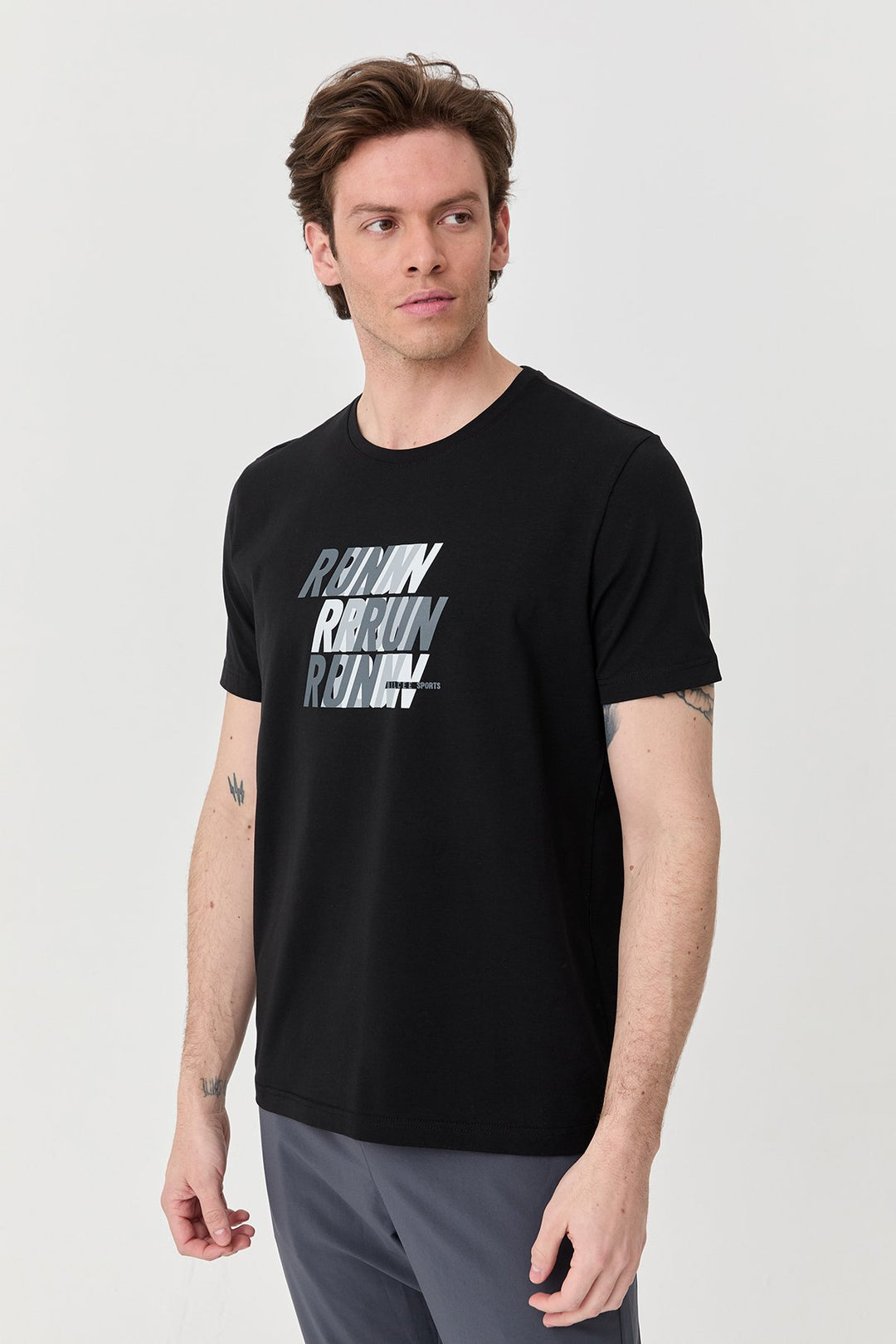 Herren bedrucktes Baumwoll Lycra  T-Shirt