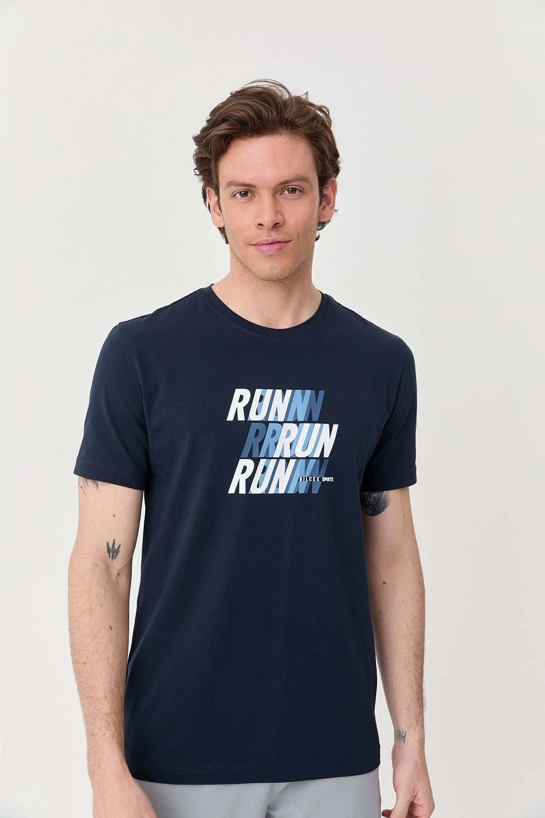 Herren bedrucktes Baumwoll Lycra  T-Shirt