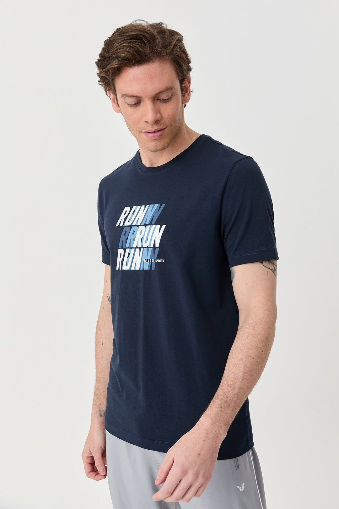 Herren bedrucktes Baumwoll Lycra  T-Shirt