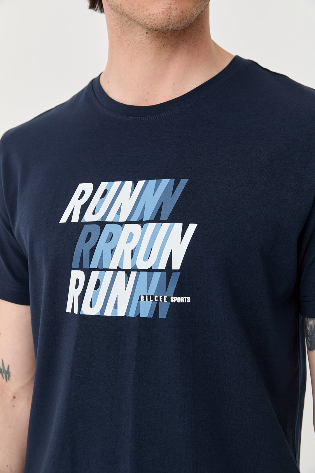 Herren bedrucktes Baumwoll Lycra  T-Shirt