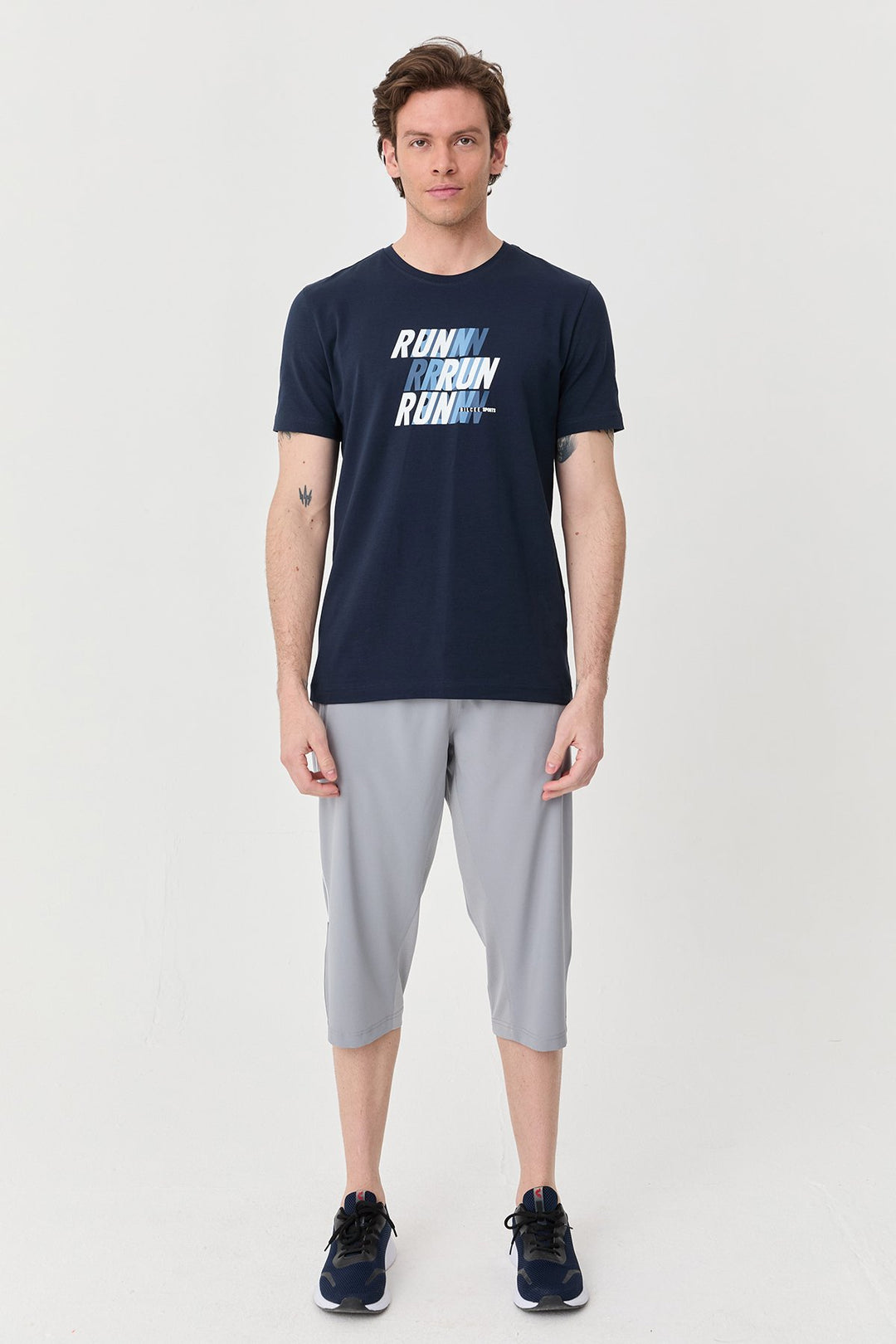 Herren bedrucktes Baumwoll Lycra  T-Shirt