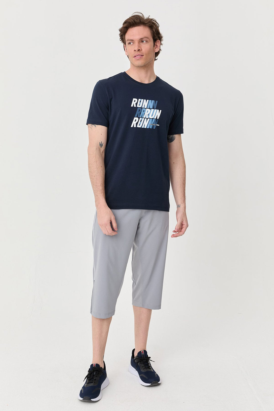 Herren bedrucktes Baumwoll Lycra  T-Shirt