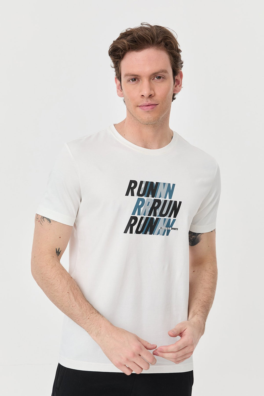 Herren bedrucktes Baumwoll Lycra  T-Shirt