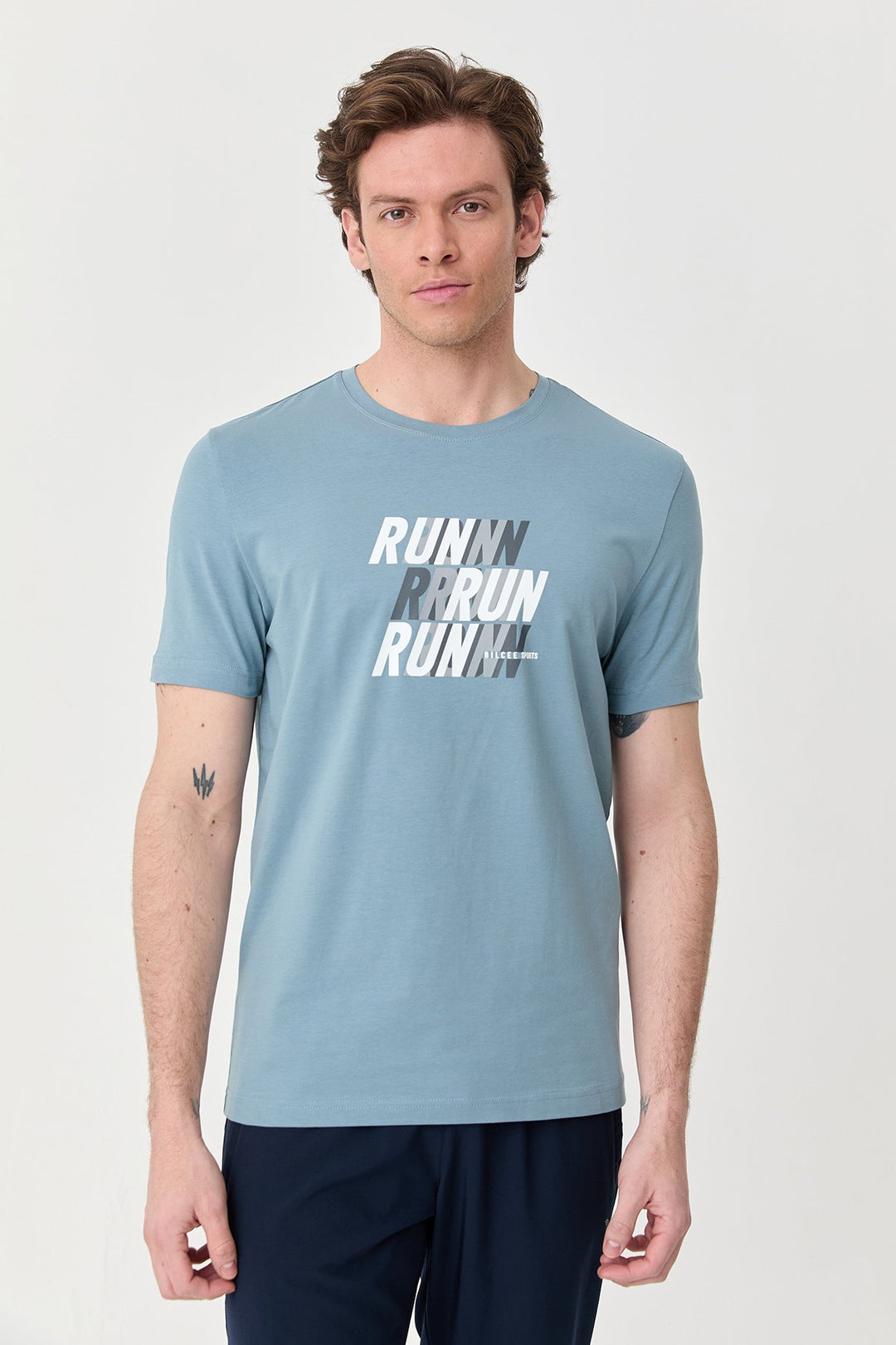 Herren bedrucktes Baumwoll Lycra  T-Shirt