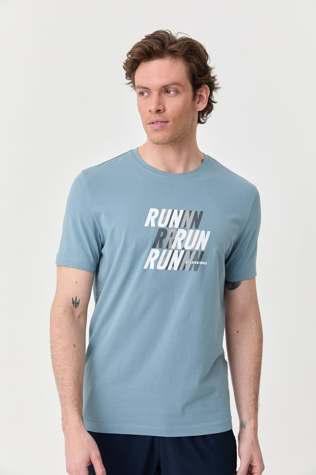 Herren bedrucktes Baumwoll Lycra  T-Shirt