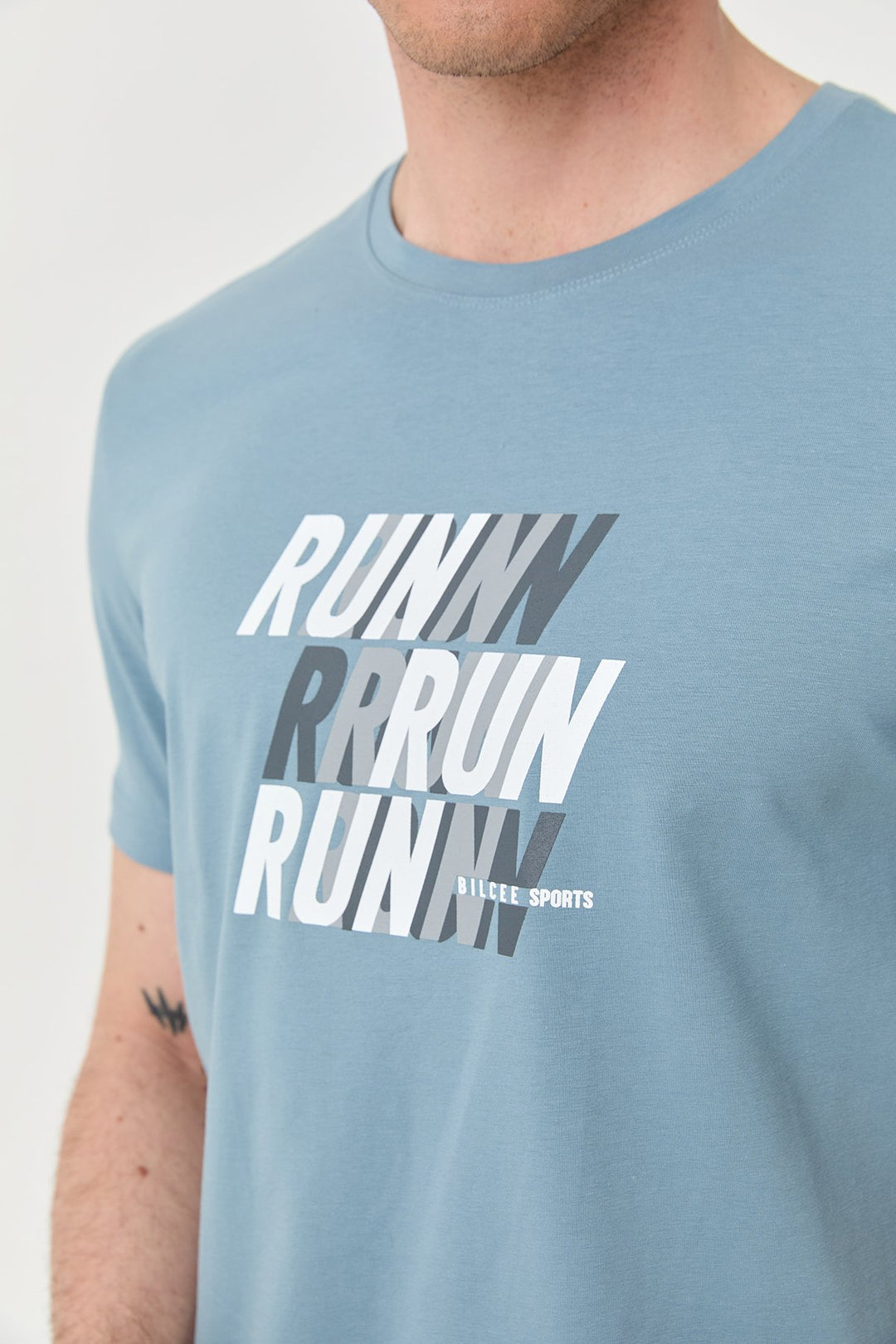 Herren bedrucktes Baumwoll Lycra  T-Shirt