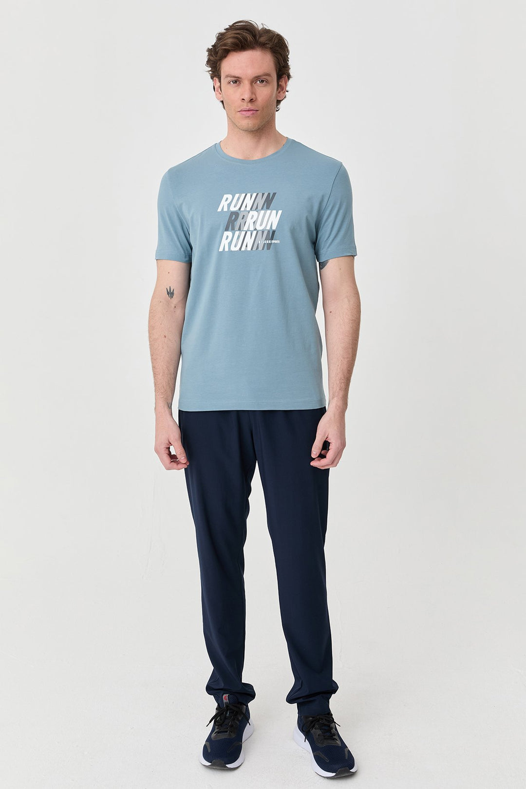 Herren bedrucktes Baumwoll Lycra  T-Shirt