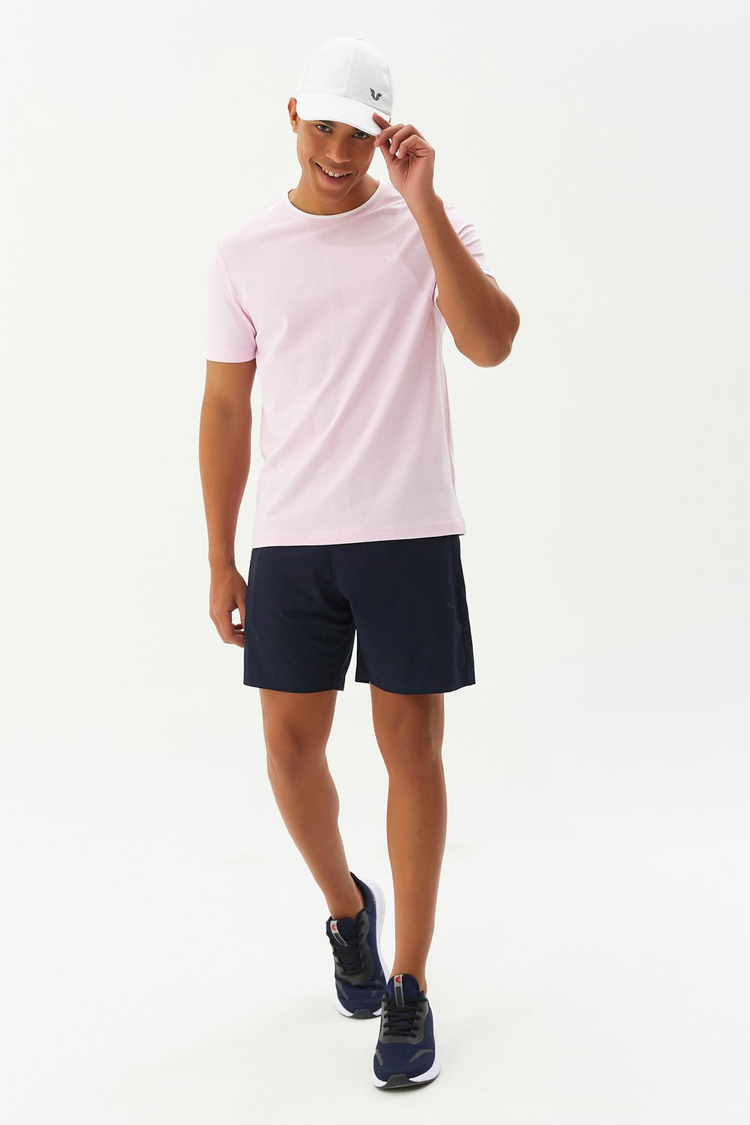 Herren Gestricktes Baumwoll-Rundhals Sport T-Shirt