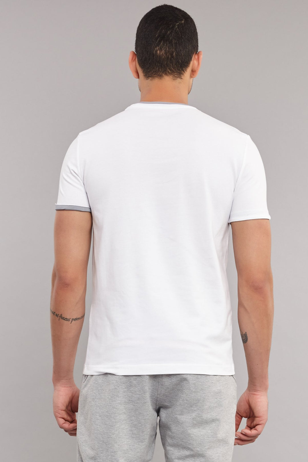 Herren Gestricktes Baumwoll-Rundhals Sport T-Shirt