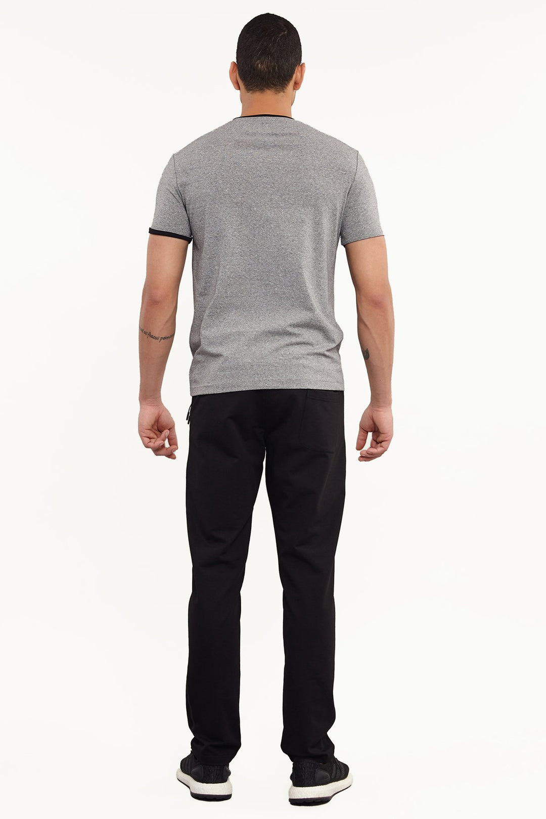 Herren Gestricktes Baumwoll-Rundhals Sport T-Shirt