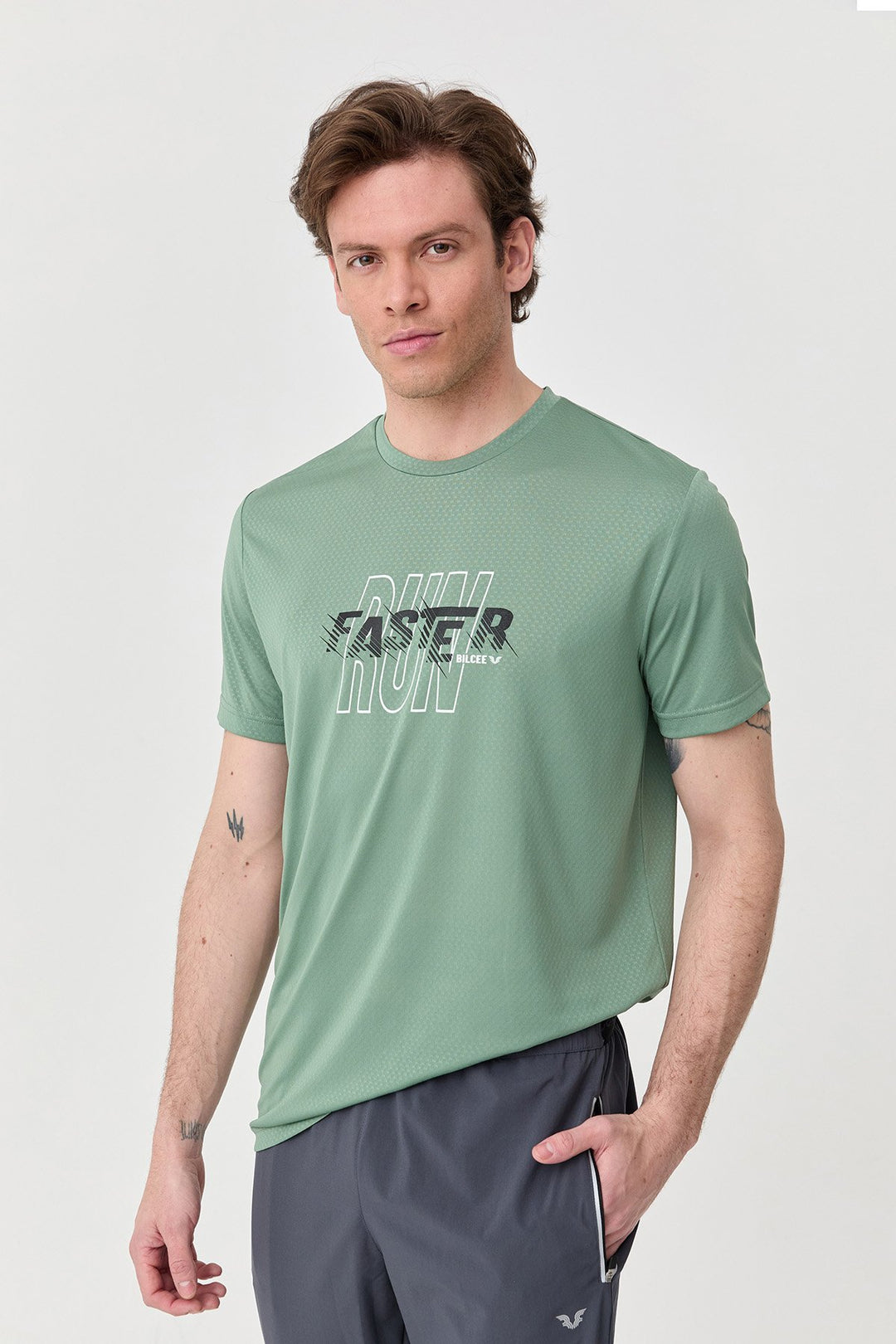 Herren Bedrucktes Trainings-T-Shirt