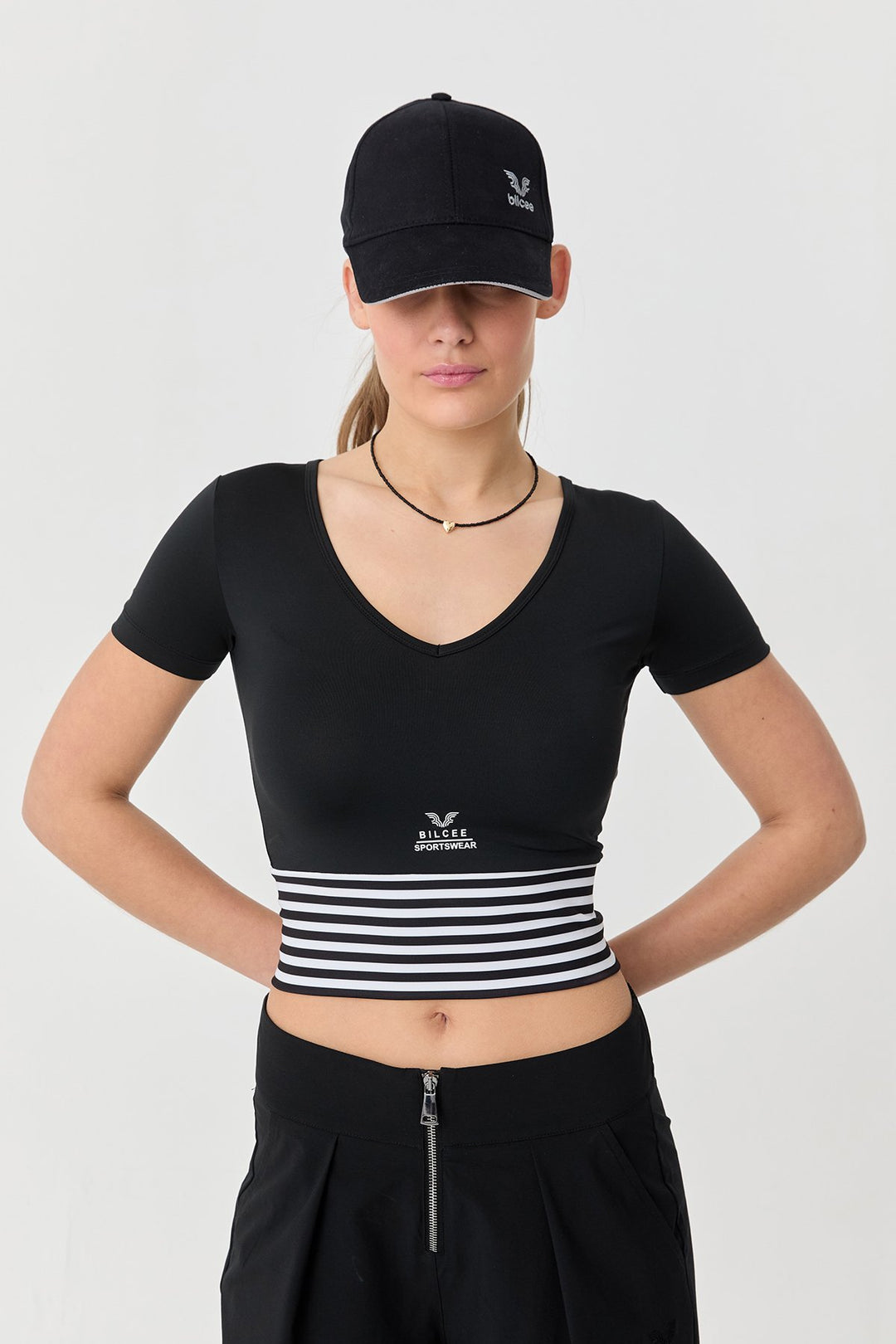 Damen Kurzarm Crop Body