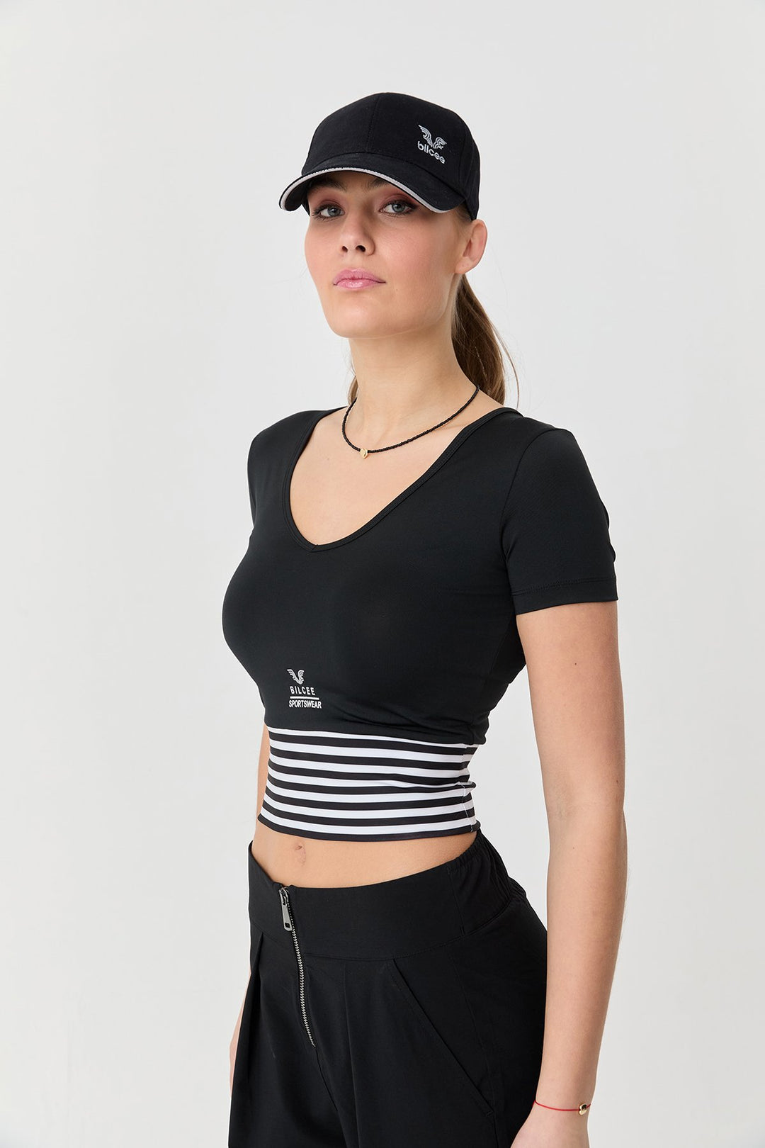 Damen Kurzarm Crop Body
