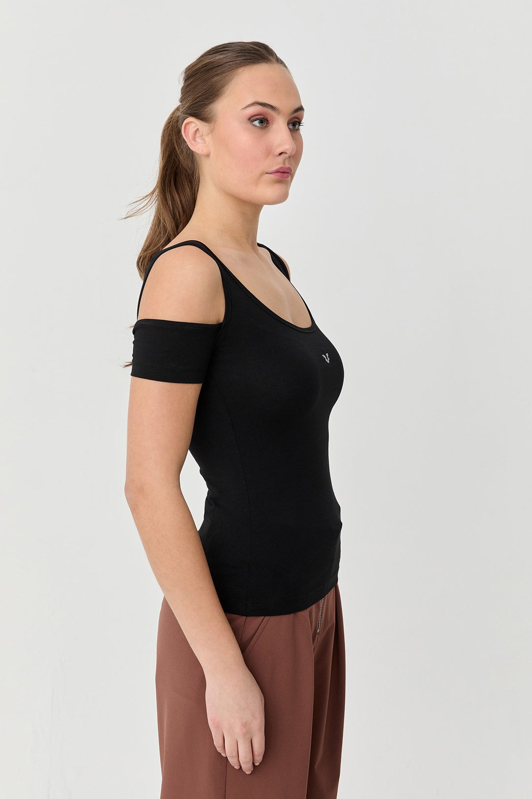 Damen-Sport-T-Shirt aus Baumwoll-Lycra