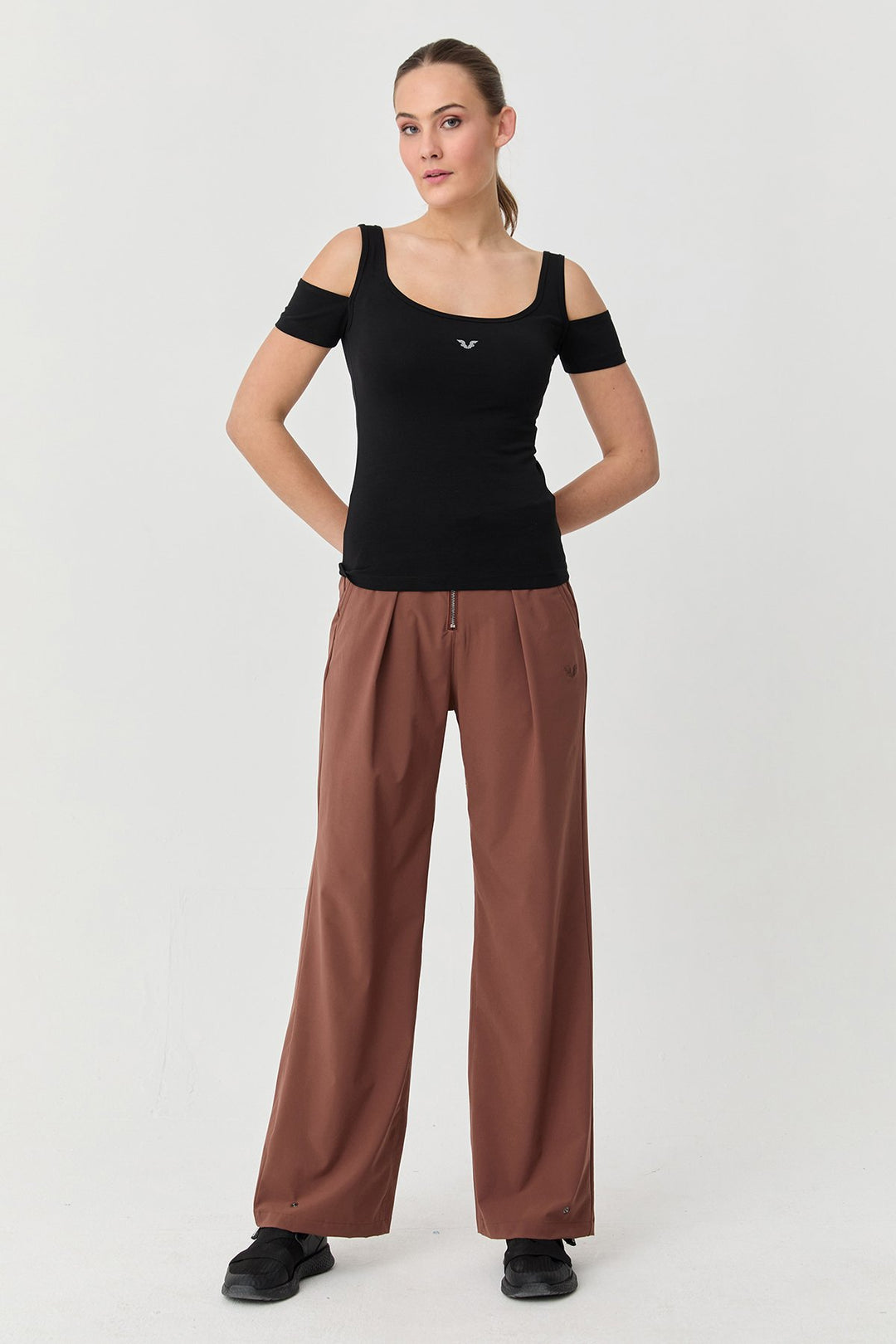 Damen-Sport-T-Shirt aus Baumwoll-Lycra