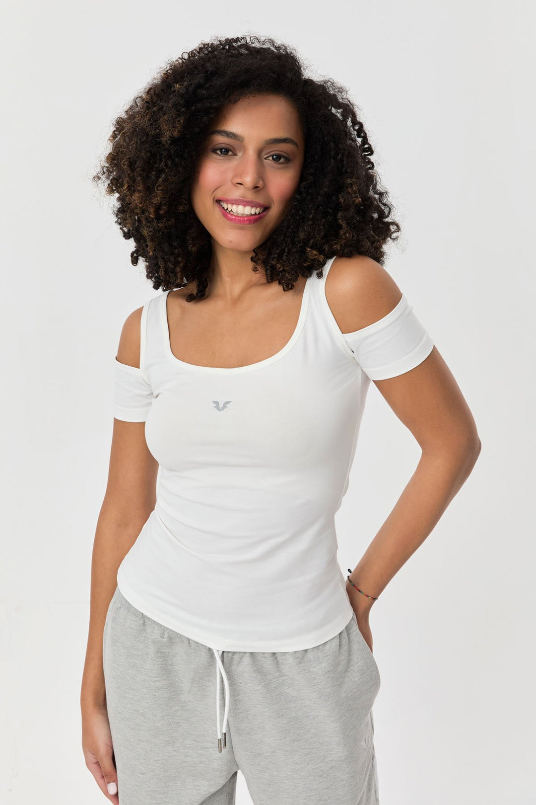 Damen-Sport-T-Shirt aus Baumwoll-Lycra