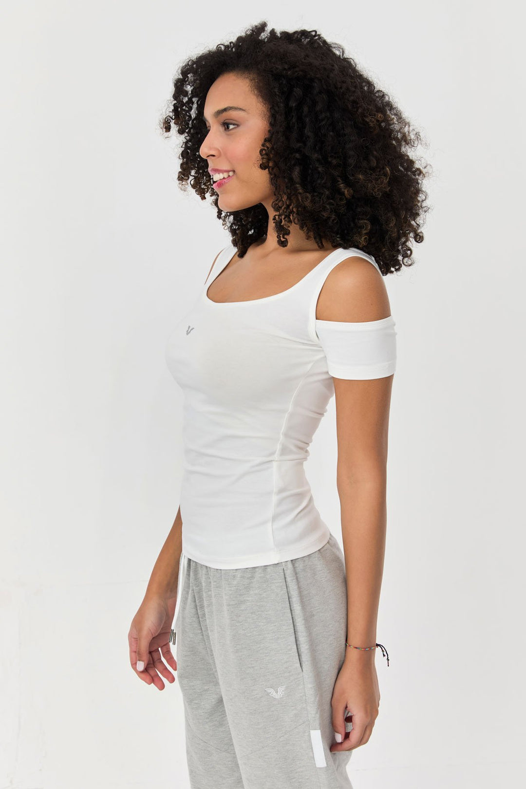 Damen-Sport-T-Shirt aus Baumwoll-Lycra