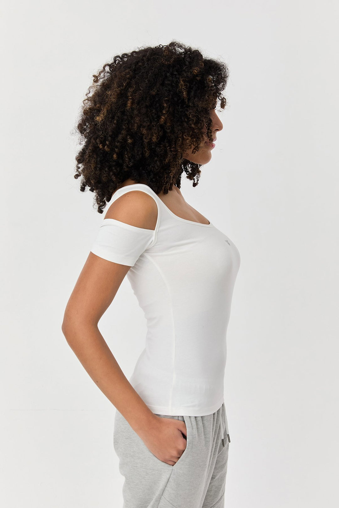 Damen-Sport-T-Shirt aus Baumwoll-Lycra