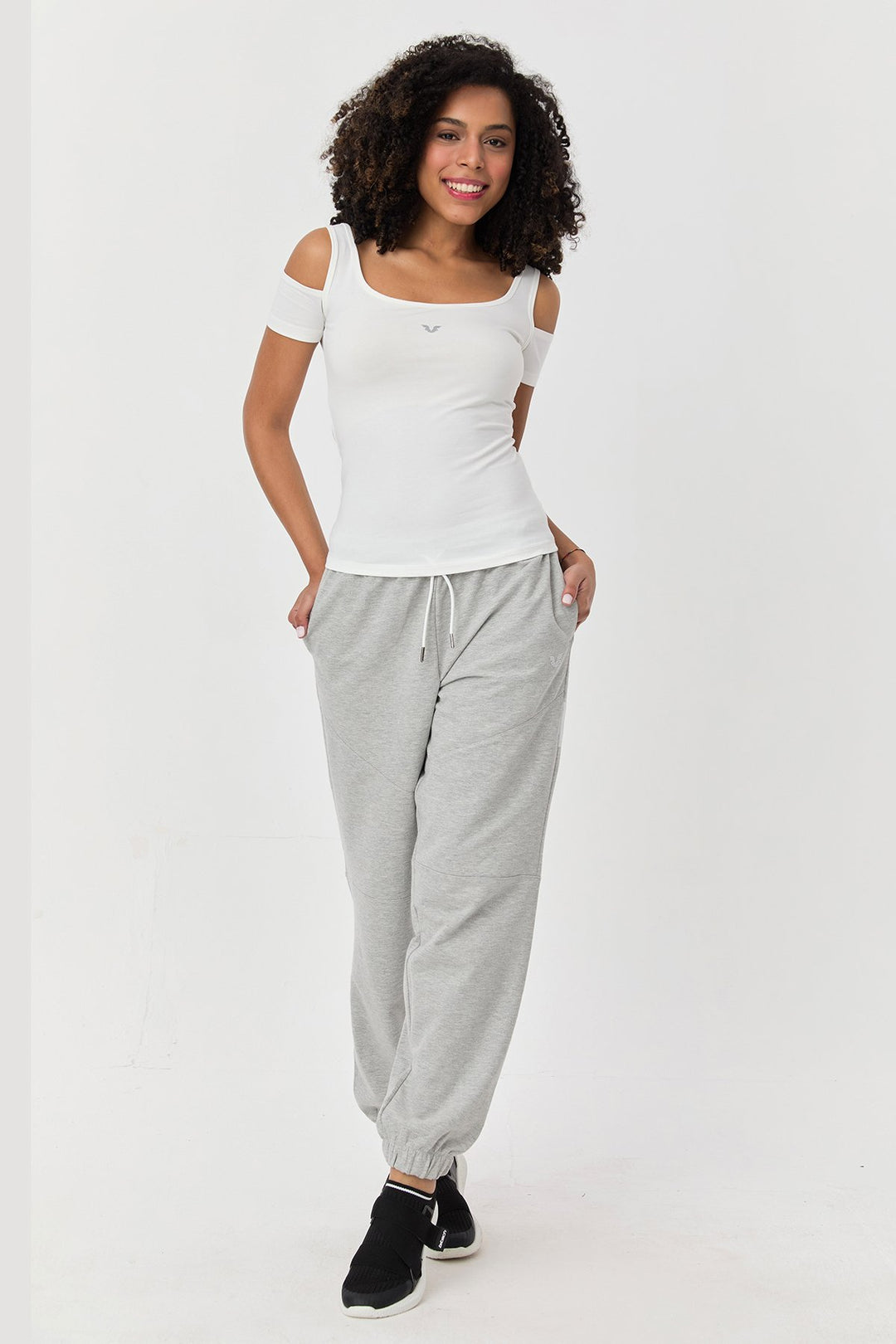 Damen-Sport-T-Shirt aus Baumwoll-Lycra