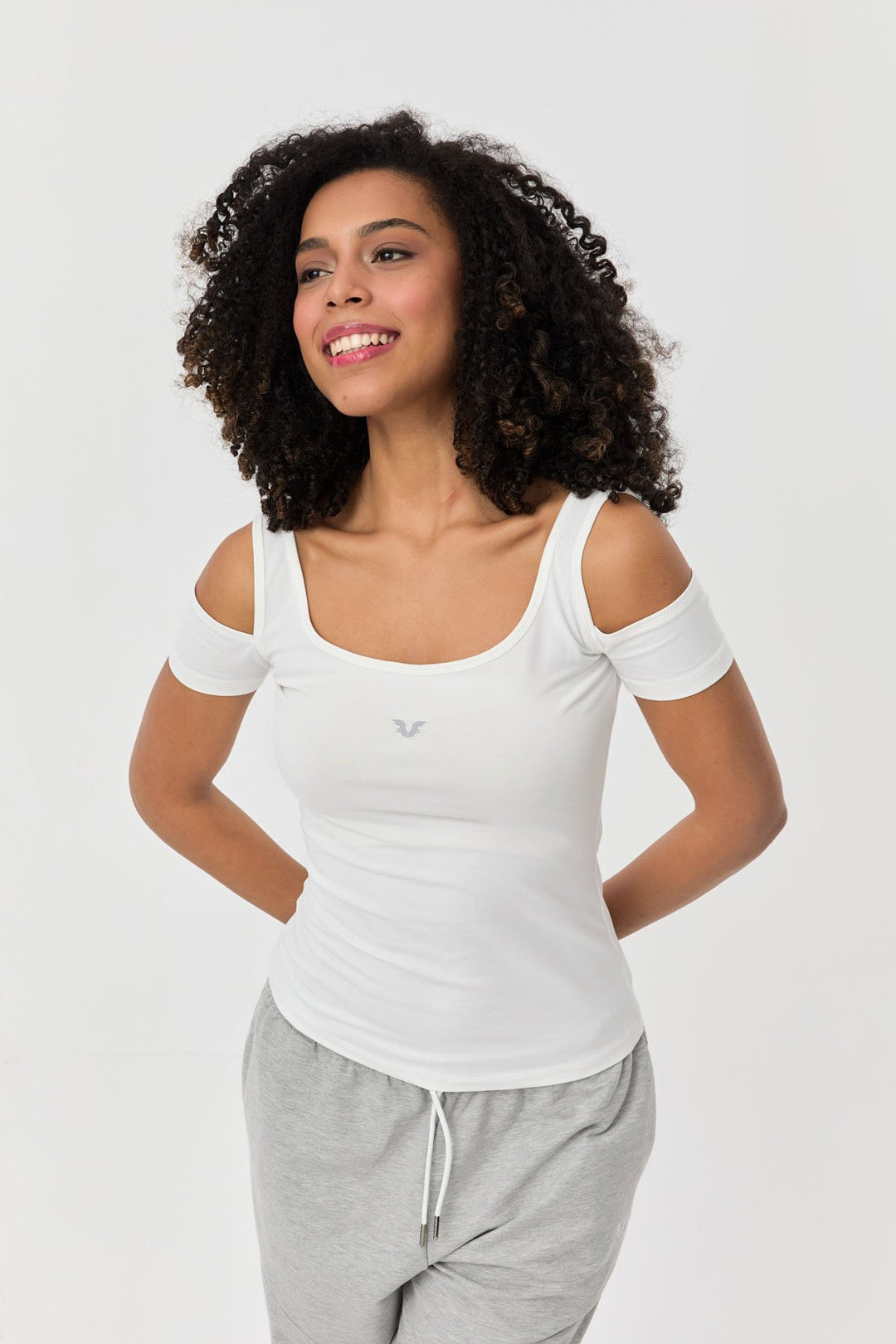 Damen-Sport-T-Shirt aus Baumwoll-Lycra