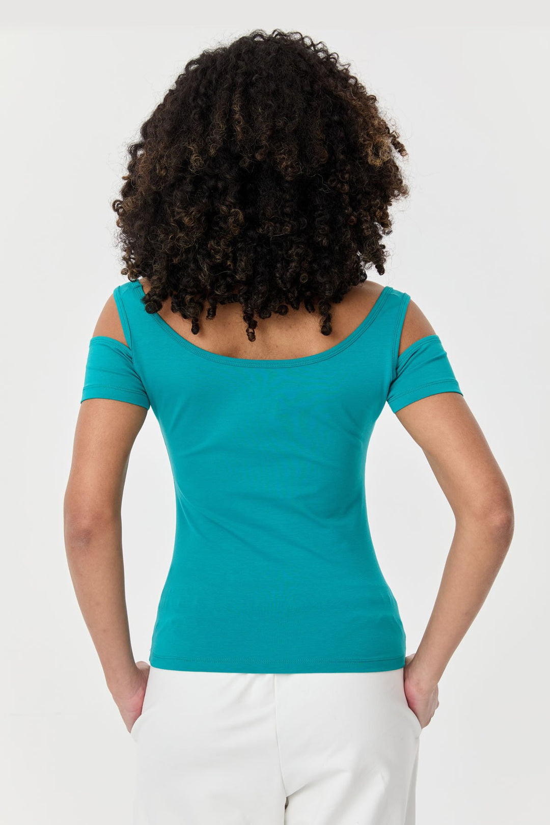 Damen-Sport-T-Shirt aus Baumwoll-Lycra