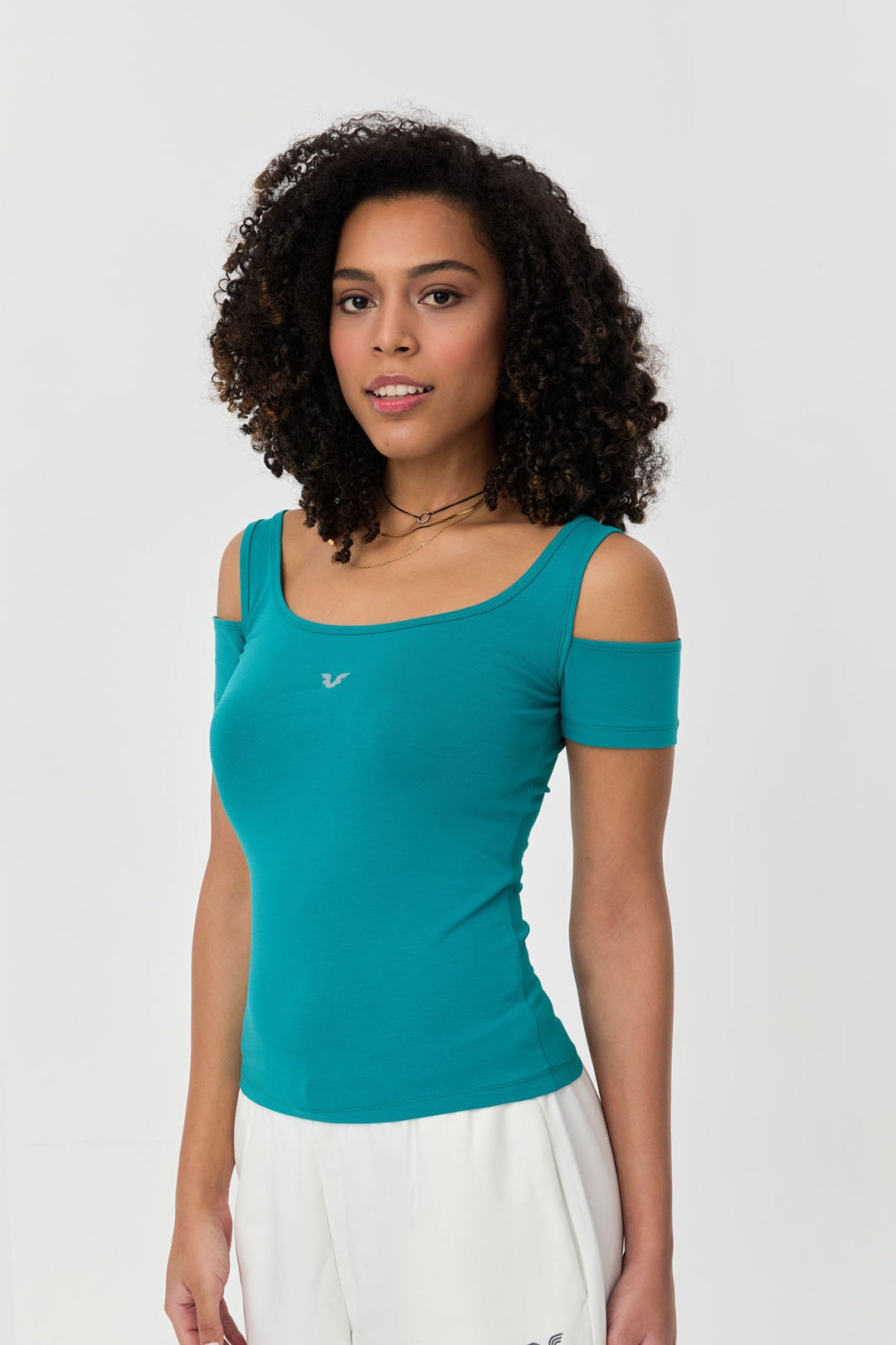 Damen-Sport-T-Shirt aus Baumwoll-Lycra