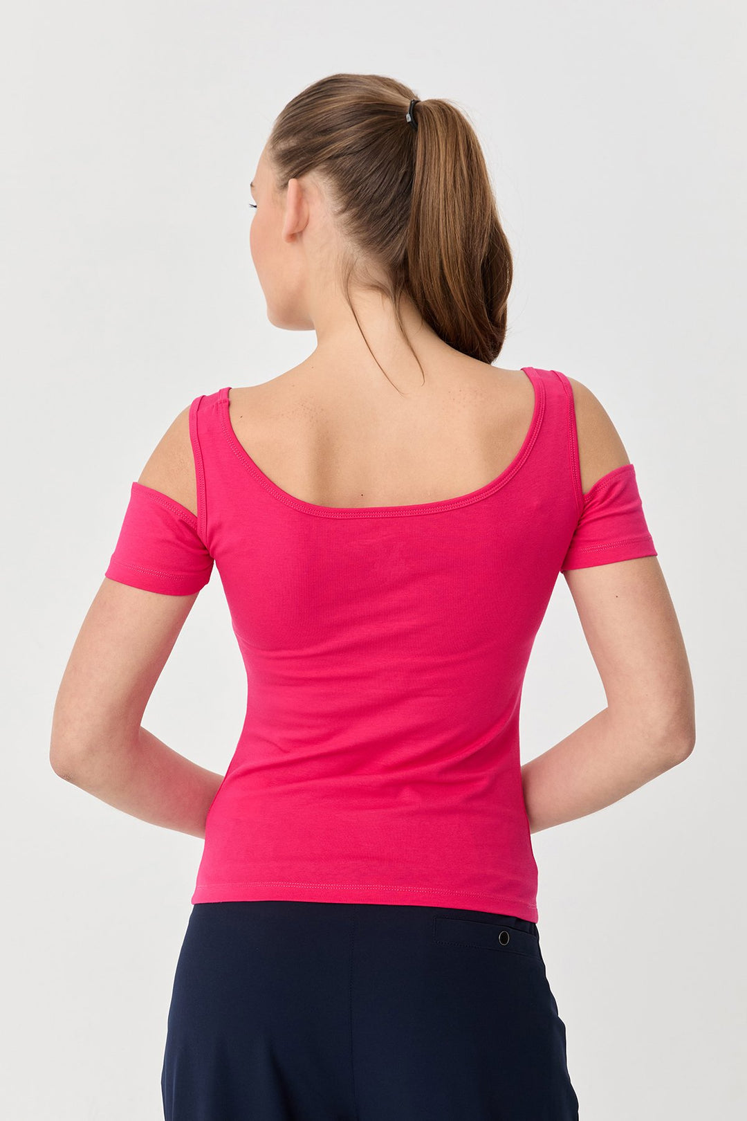 Damen-Sport-T-Shirt aus Baumwoll-Lycra