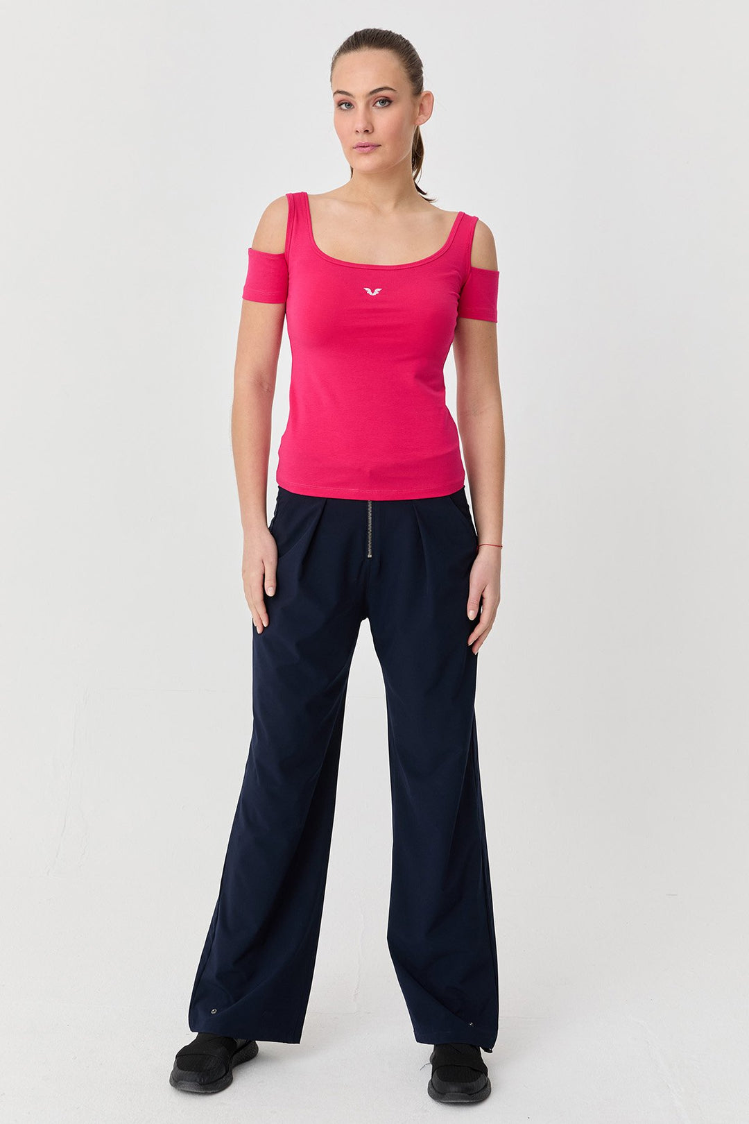 Damen-Sport-T-Shirt aus Baumwoll-Lycra