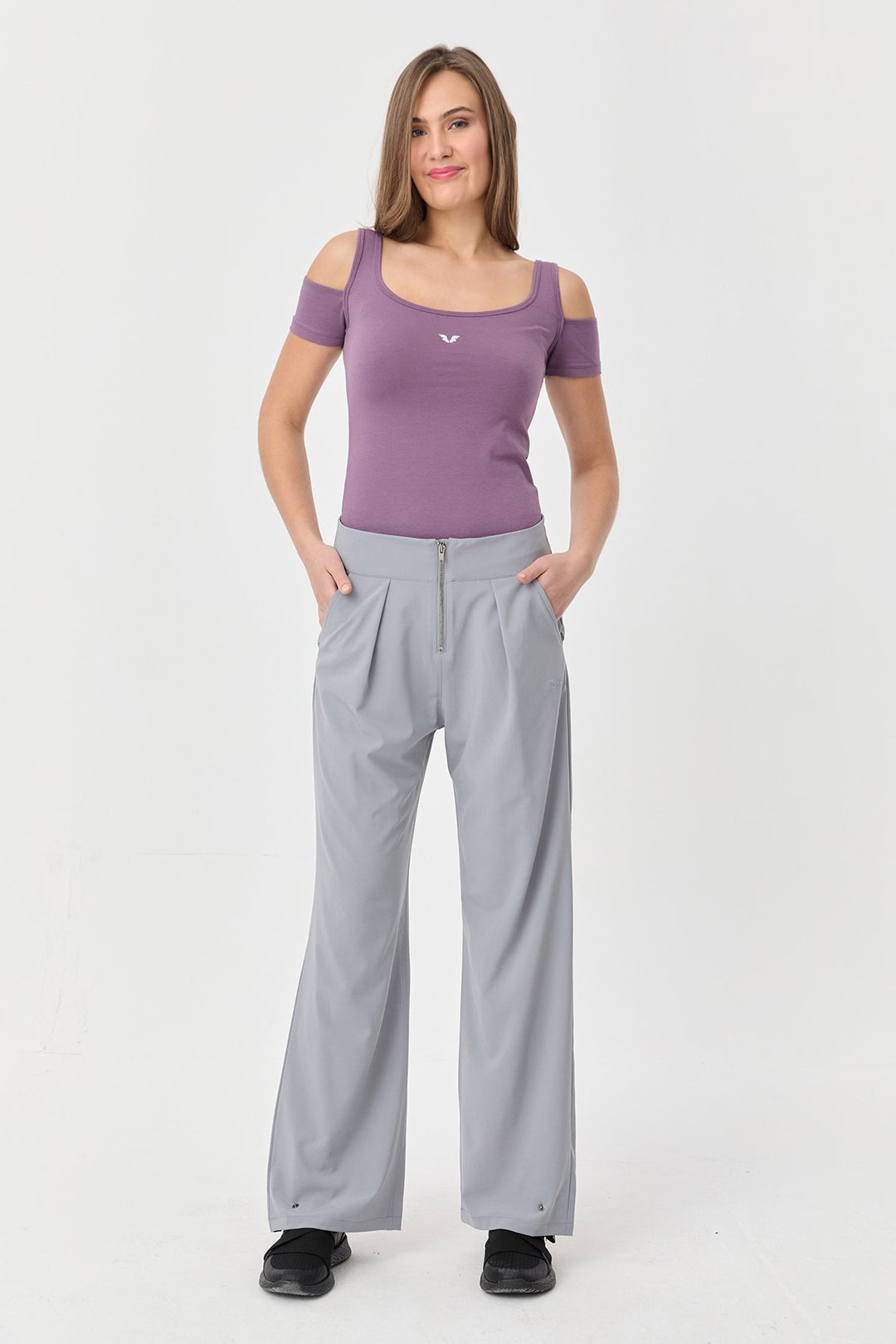 Damen-Sport-T-Shirt aus Baumwoll-Lycra