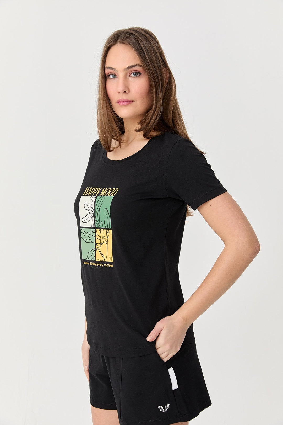Bedrucktes Damen-T-Shirt aus Baumwolle