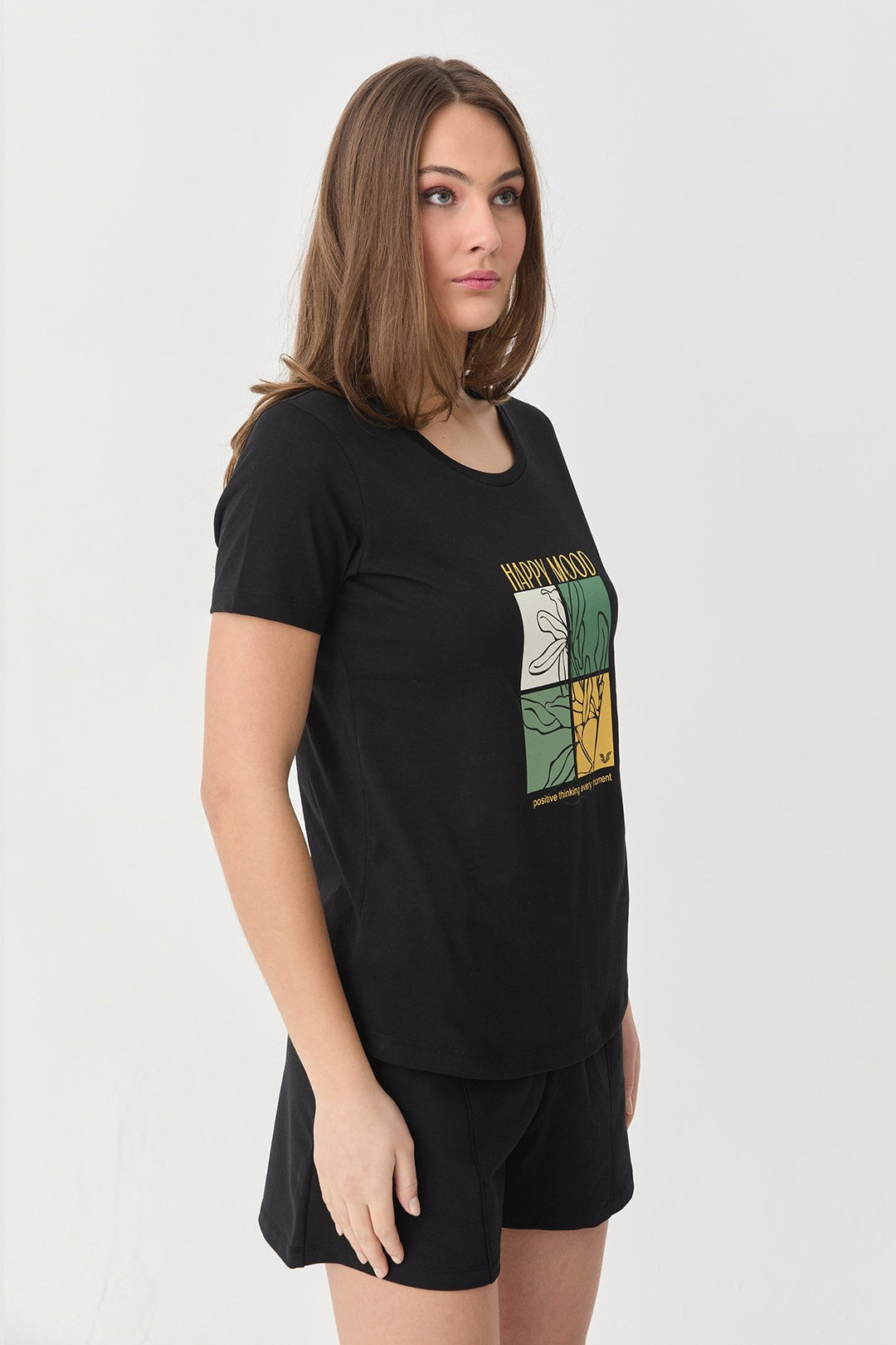 Bedrucktes Damen-T-Shirt aus Baumwolle