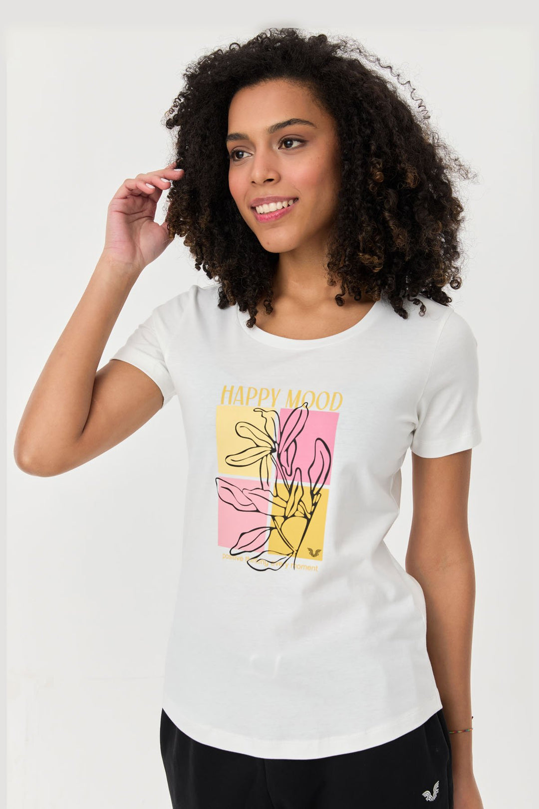 Bedrucktes Damen-T-Shirt aus Baumwolle