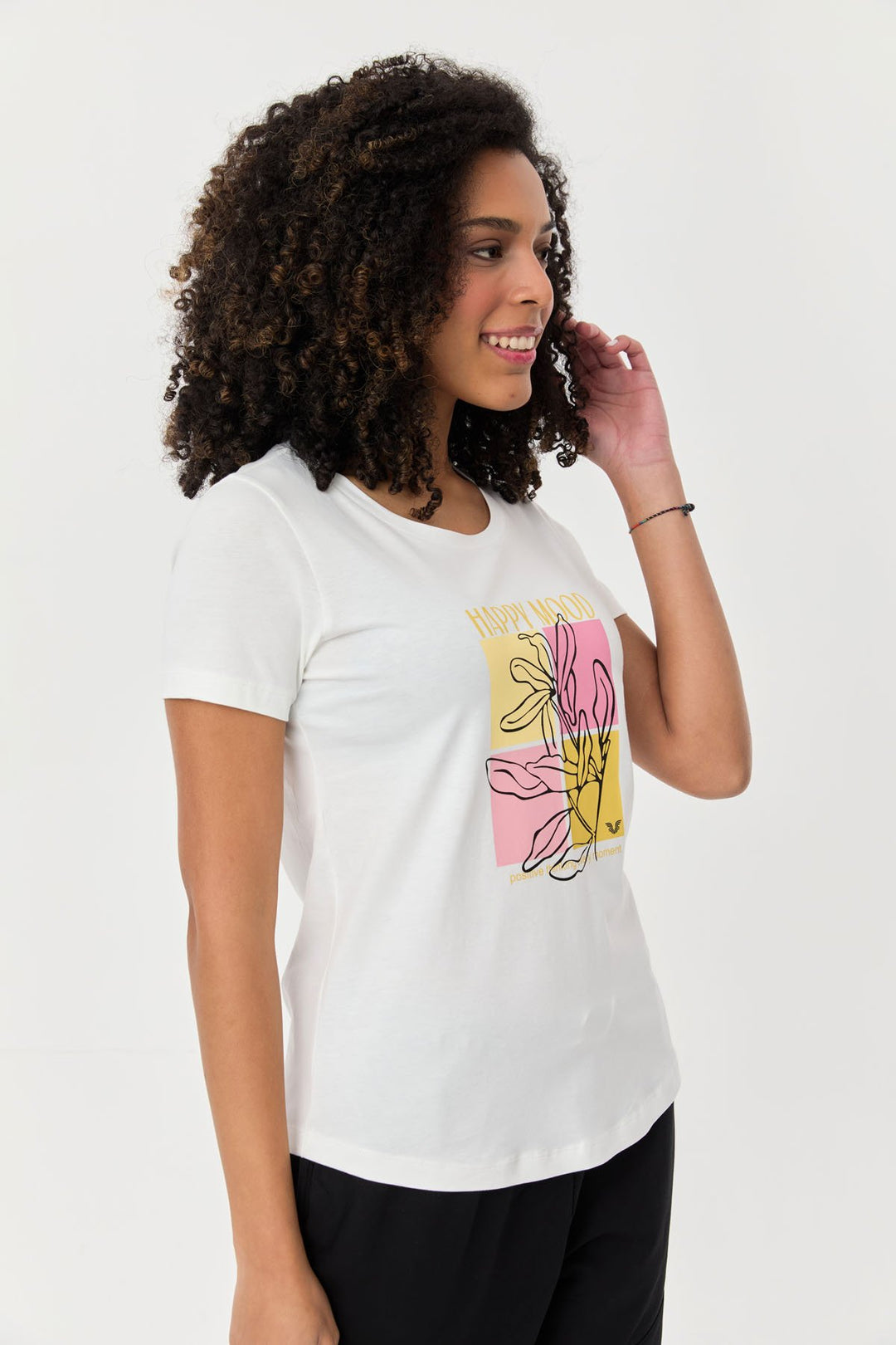 Bedrucktes Damen-T-Shirt aus Baumwolle